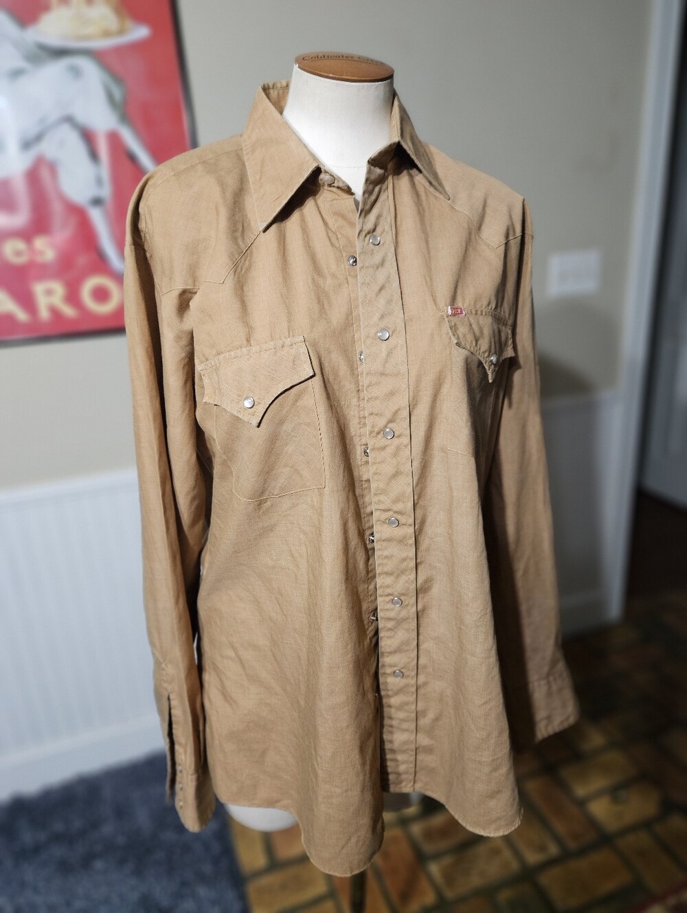 VTG 70s Ely Plains Pearl Snap Western Shirt Medium To Large 16-35